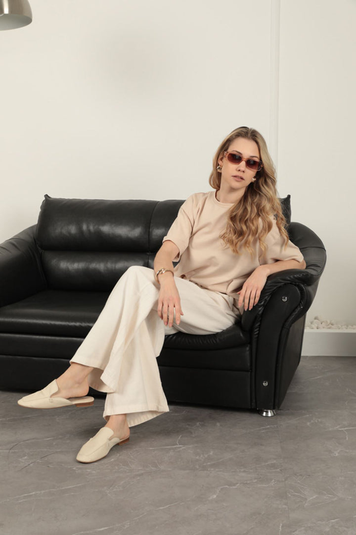 KKT Belted Cargo Pants for Women-Beige - Ascoli Piceno