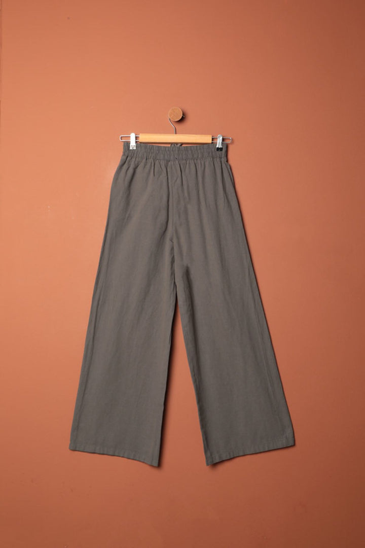 KKT Linen Fabric Women's Trousers-Anthracite - Frankfurt