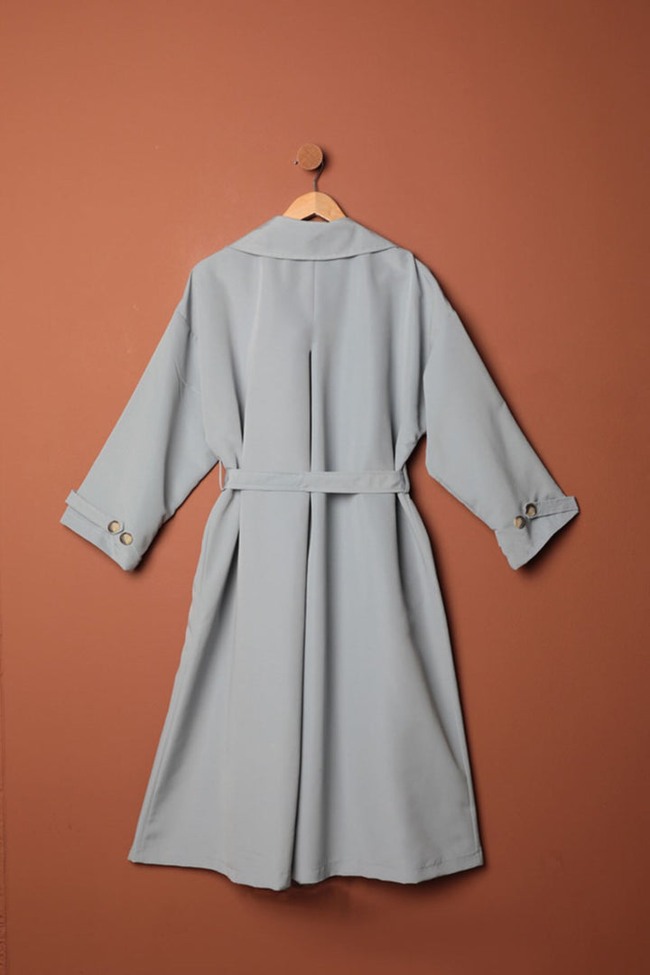 KKT Torino Fabric Women's Trench Coat-Blue - Baltimore