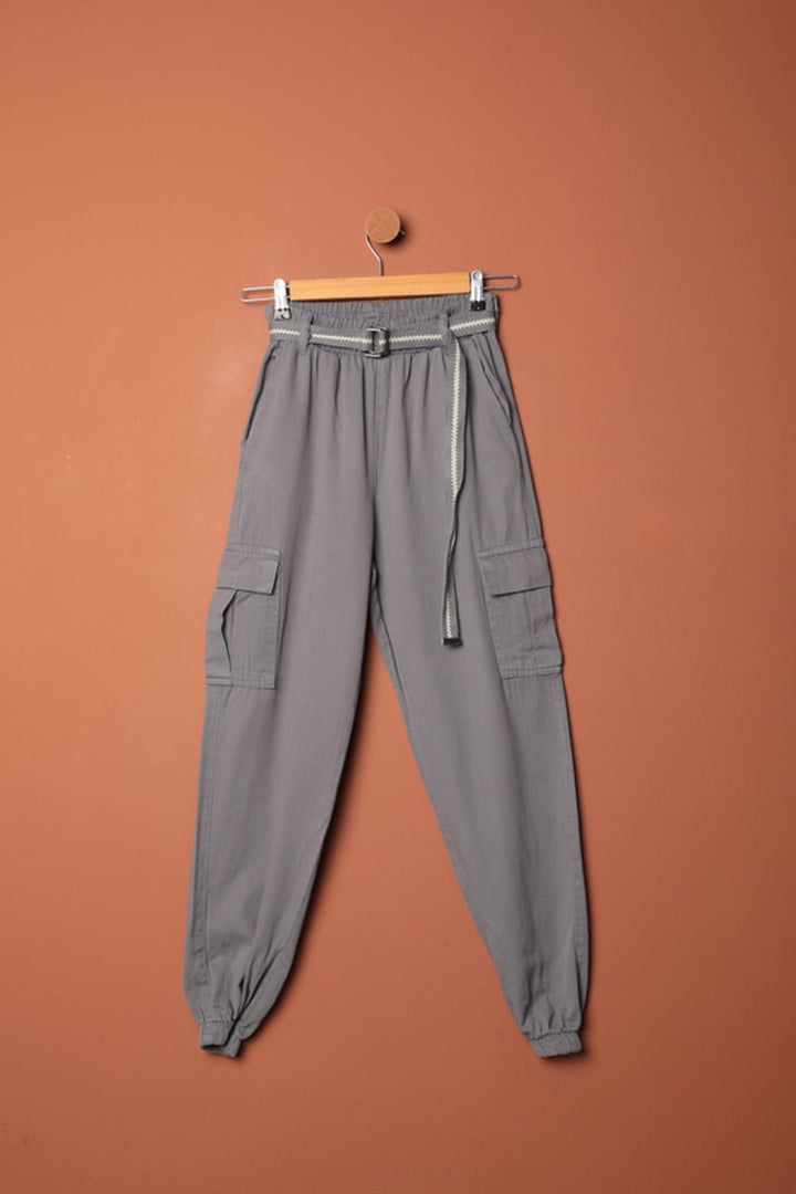 KKT Belted Cargo Pants for Women-Anthracite - Telford
