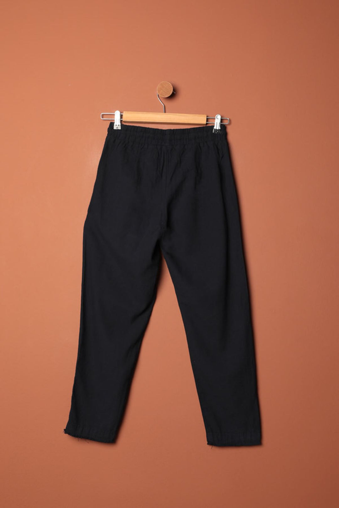 KKT Linen Fabric Women's Trousers-Navy Blue - Turlock