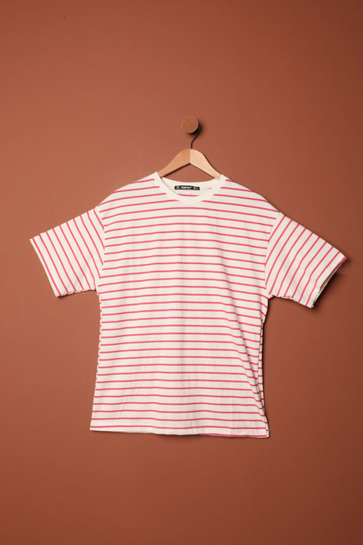 KKT Striped Crew Neck T-Shirt-Fuchsia - Sesimbra