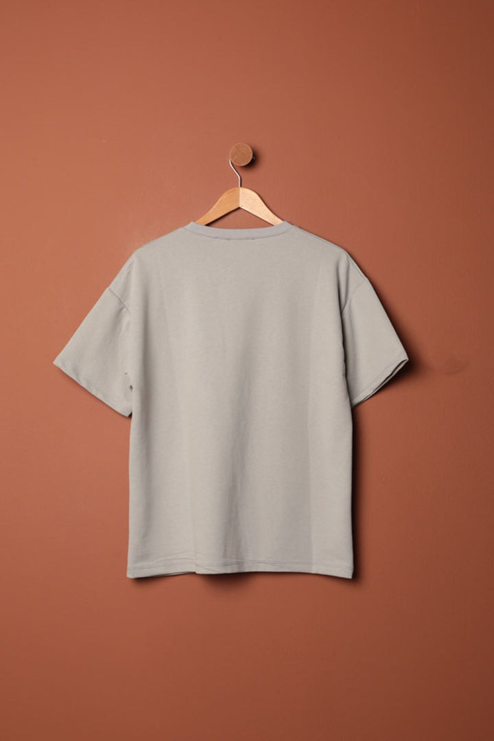 KKT Zero Collar Oversize Two Thread T-Shirt-Grey - Arlington