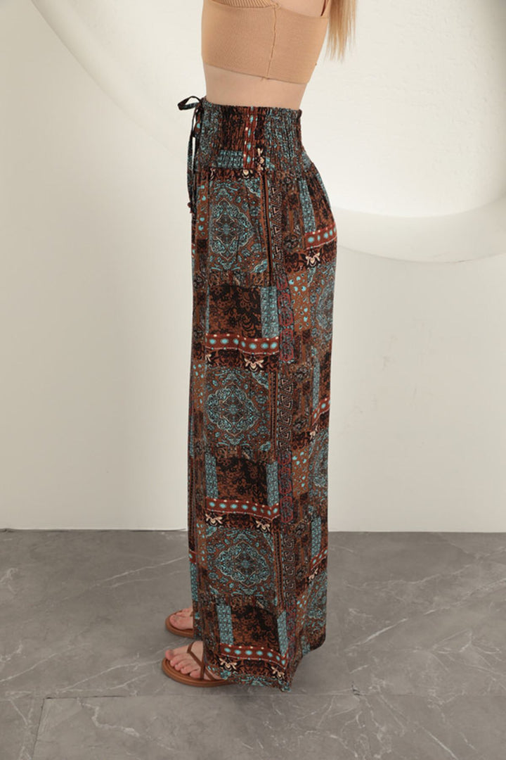 KKT Ethnic Pattern Women's Trousers-Coffee - Cosamaloapan