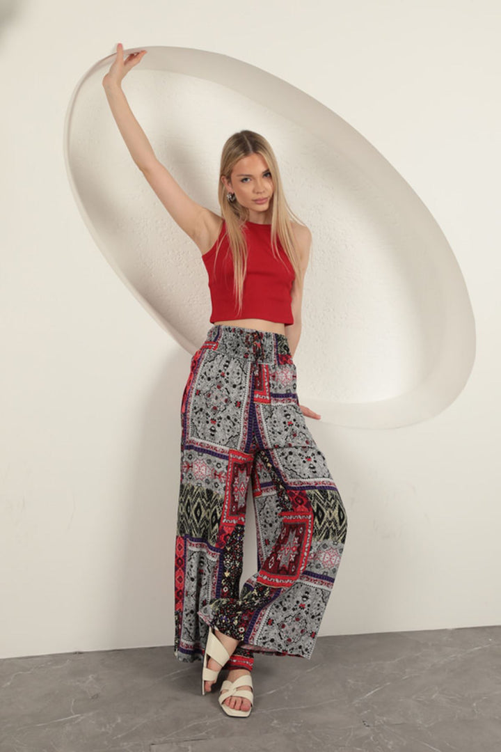 KKT Viscose Fabric Loose Trousers-Purple - Schaarbeek