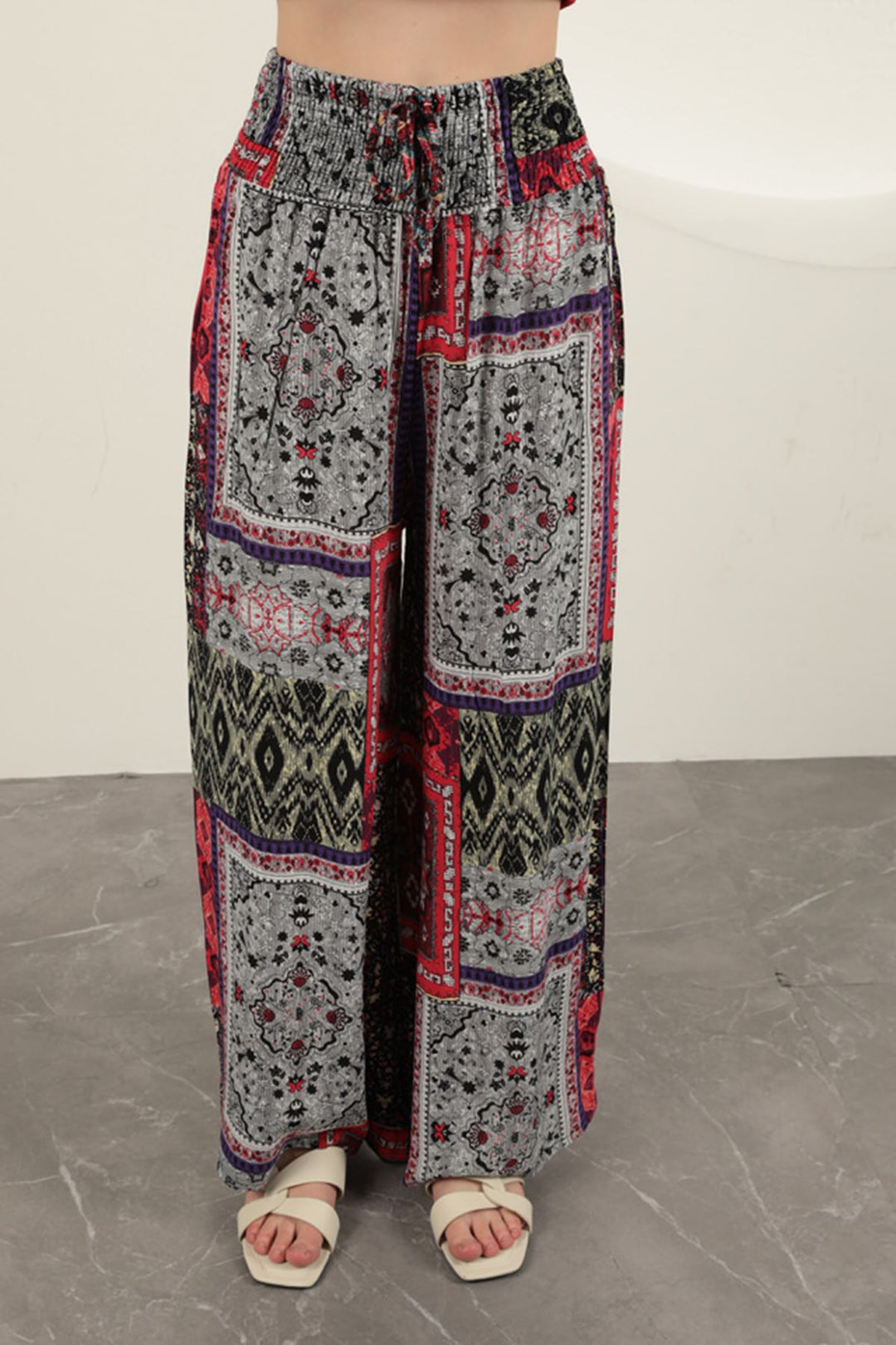 KKT Viscose Fabric Loose Trousers-Purple - Schaarbeek