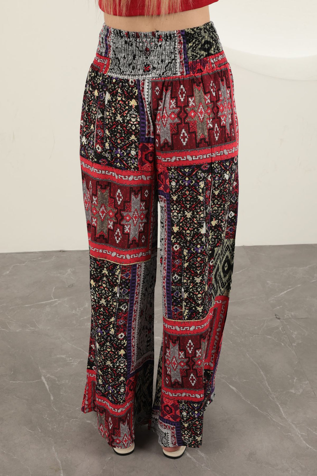 KKT Viscose Fabric Loose Trousers-Purple - Schaarbeek