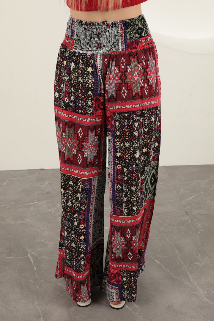 KKT Viscose Fabric Loose Trousers-Purple - Schaarbeek