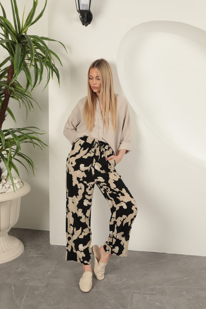 KKT Patterned Trousers-Black - Upper Darby
