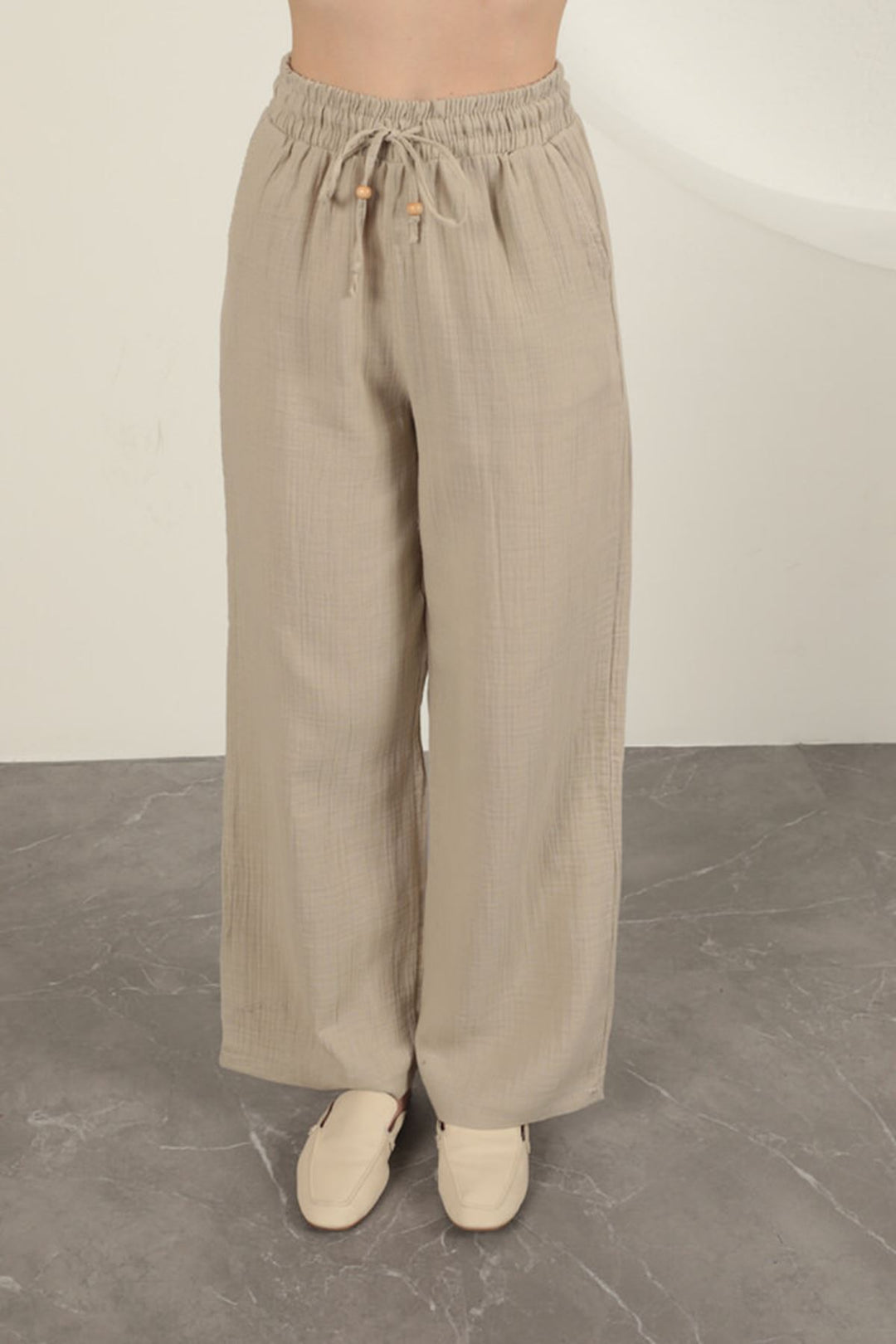 KKT Wide Leg Women's Trousers-Stone - North Charleston
