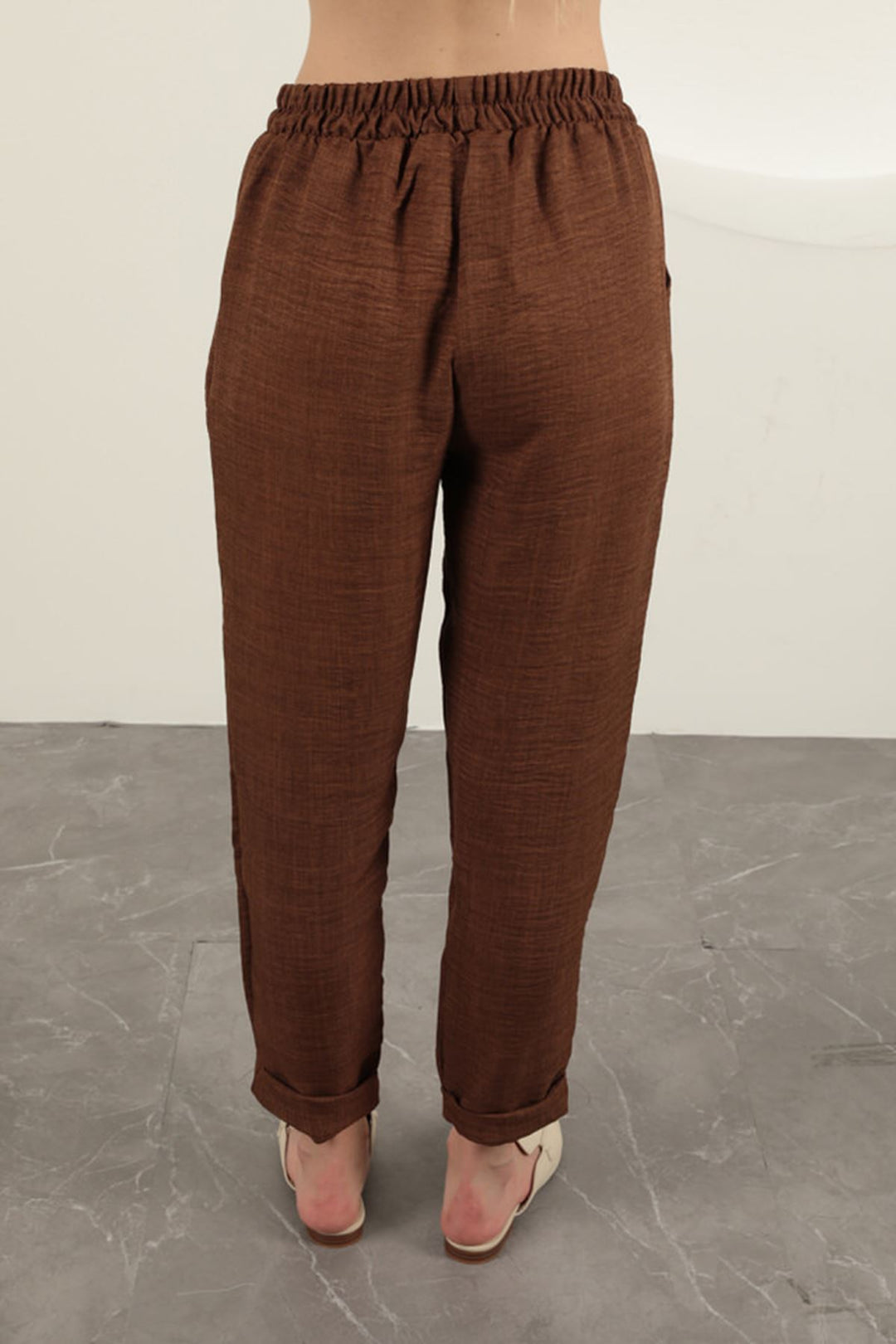 KKT Double Leg Women's Trousers-Brown - Carmel