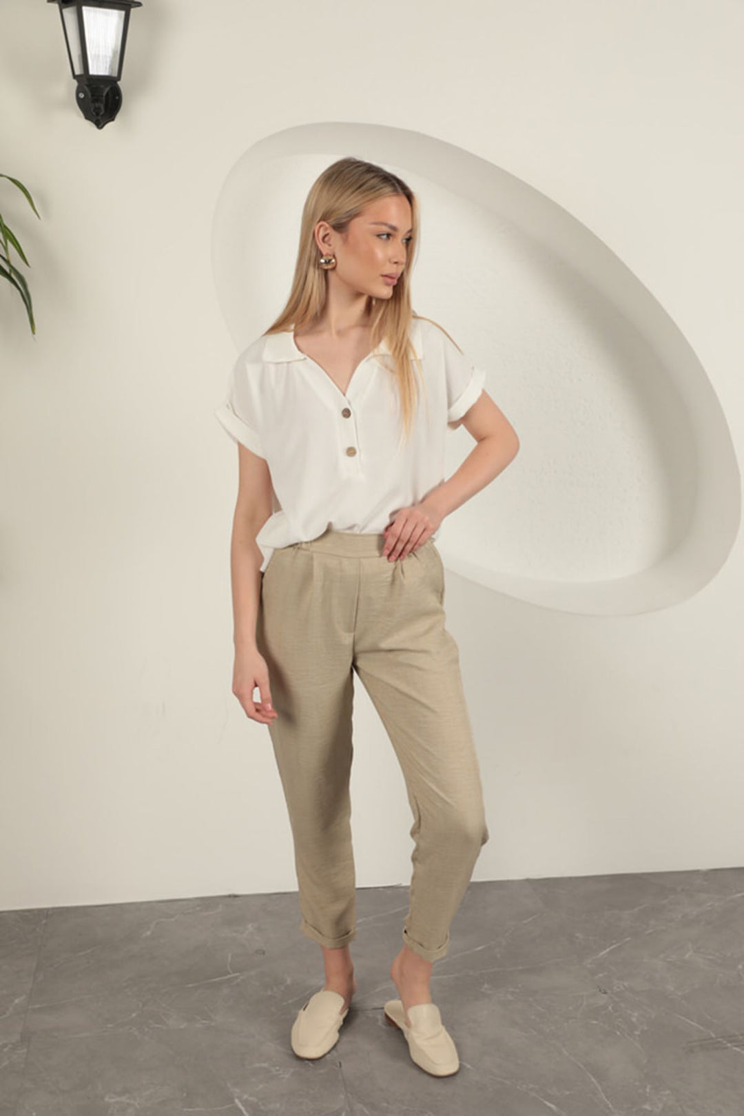 KKT Double Leg Women's Trousers-Stone - Palo Alto