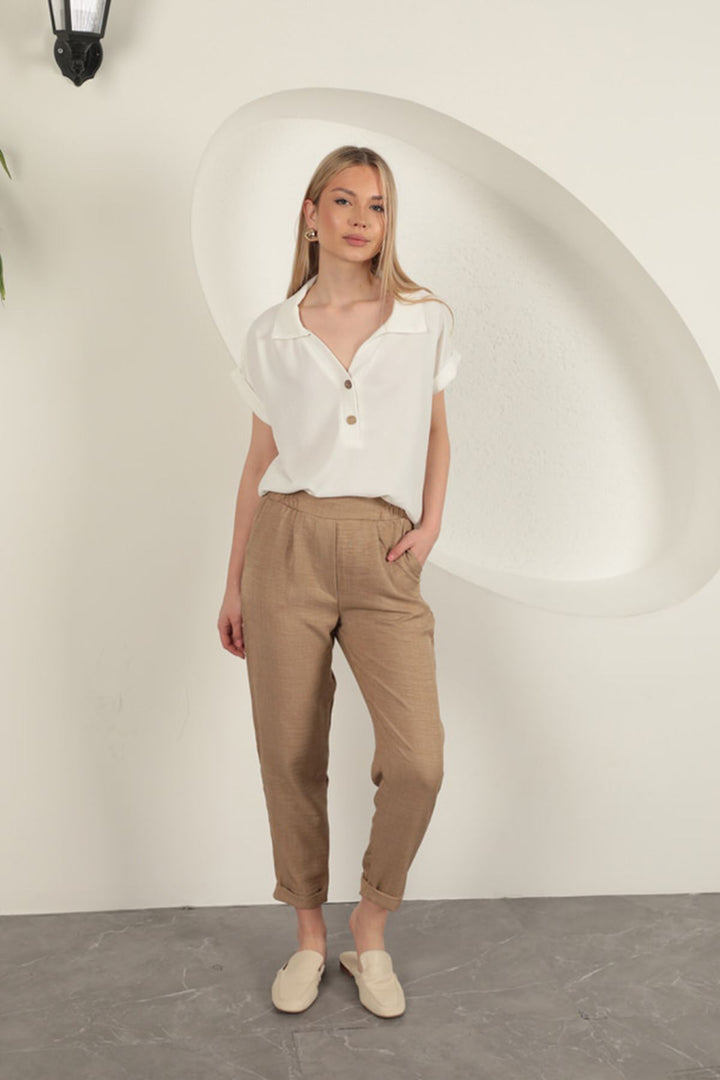 KKT Double Leg Women's Trousers-Tan - Konstanz
