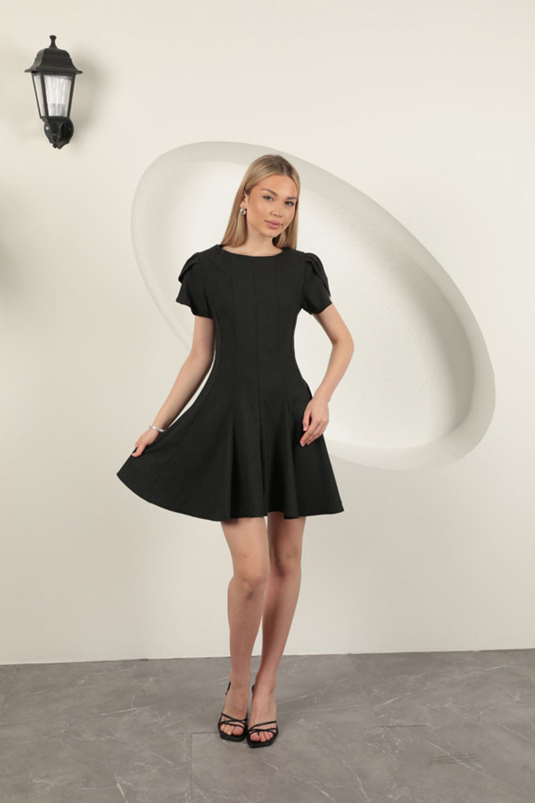 KKT Polyviscon Fabric Mini Dress-Anthracite - Mechelen