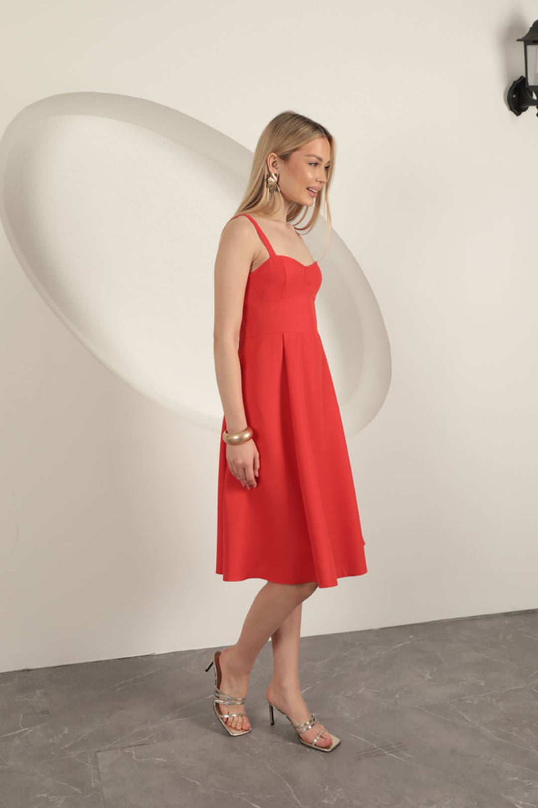 KKT Strappy Midi Dress-Red - Zhytomyr