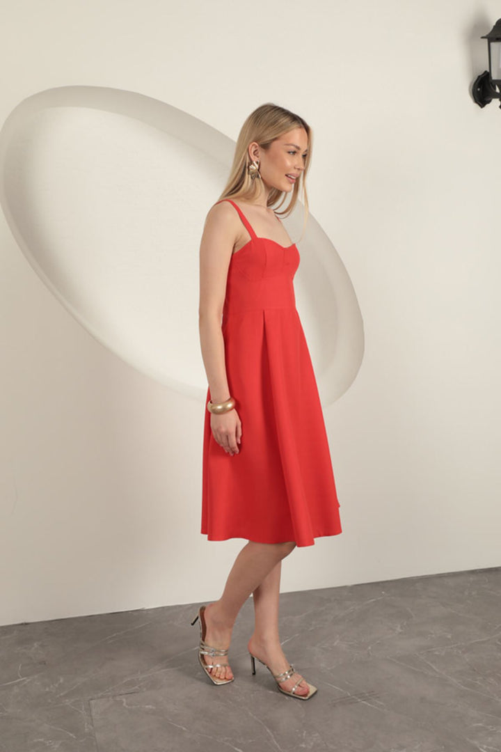 KKT Strappy Midi Dress-Red - Zhytomyr
