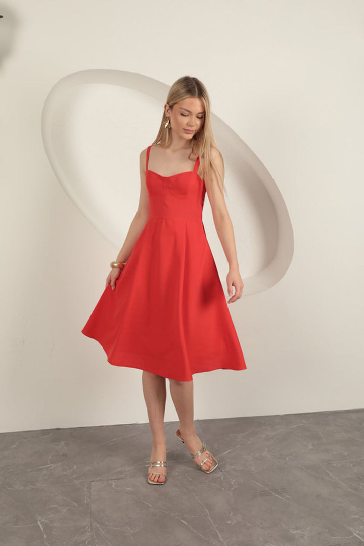 KKT Strappy Midi Dress-Red - Zhytomyr