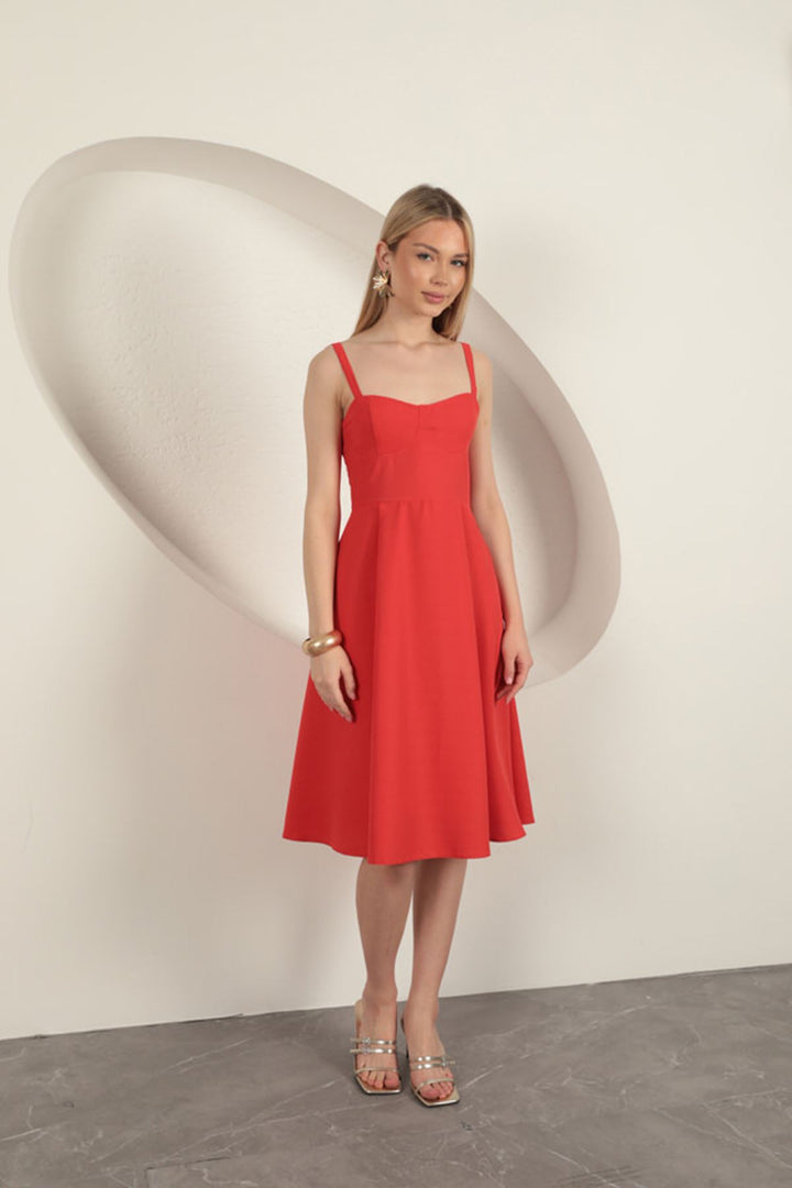 KKT Strappy Midi Dress-Red - Zhytomyr