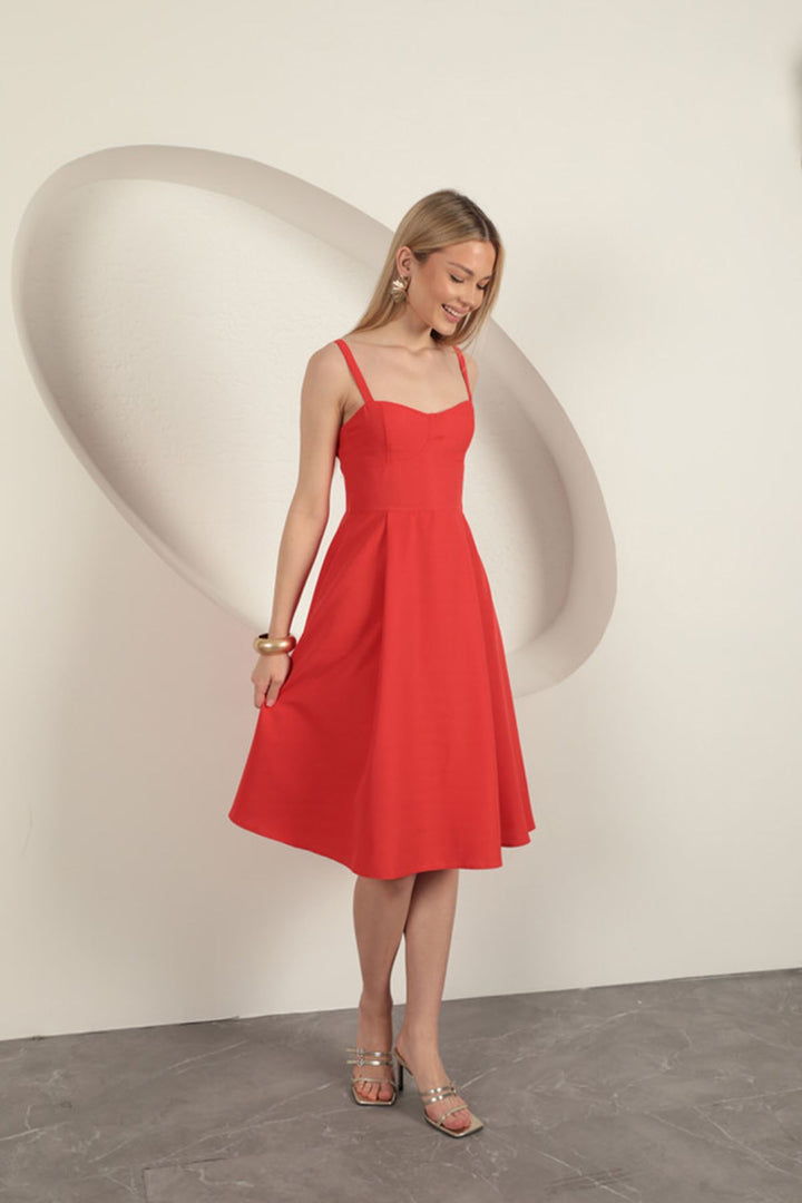 KKT Strappy Midi Dress-Red - Zhytomyr