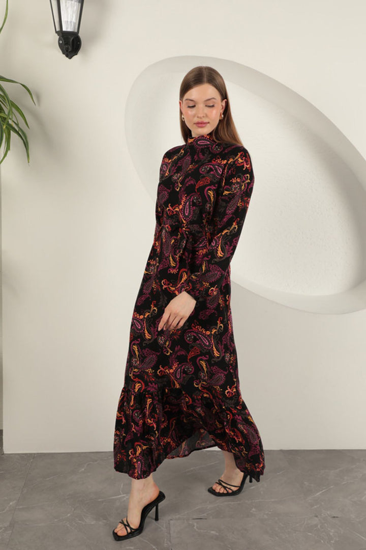 KKT Viscose Fabric Shawl Patterned Dress-Fuchsia - Glasgow