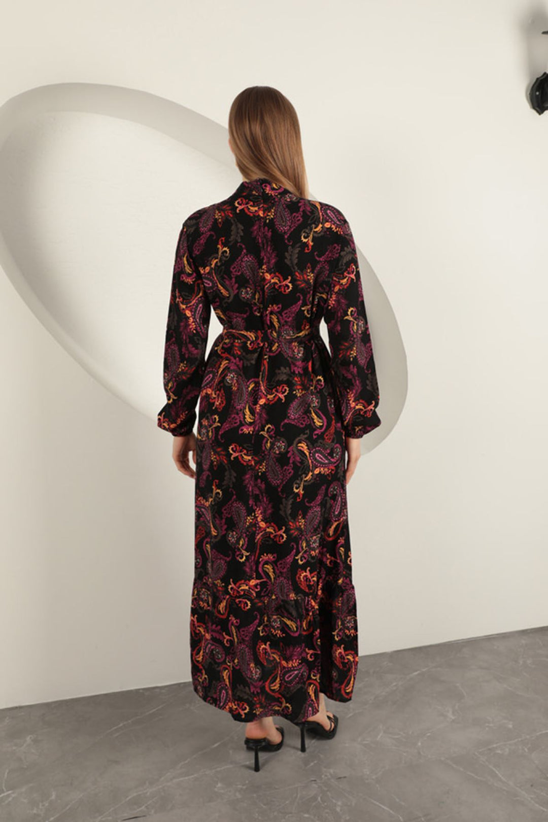 KKT Viscose Fabric Shawl Patterned Dress-Fuchsia - Glasgow