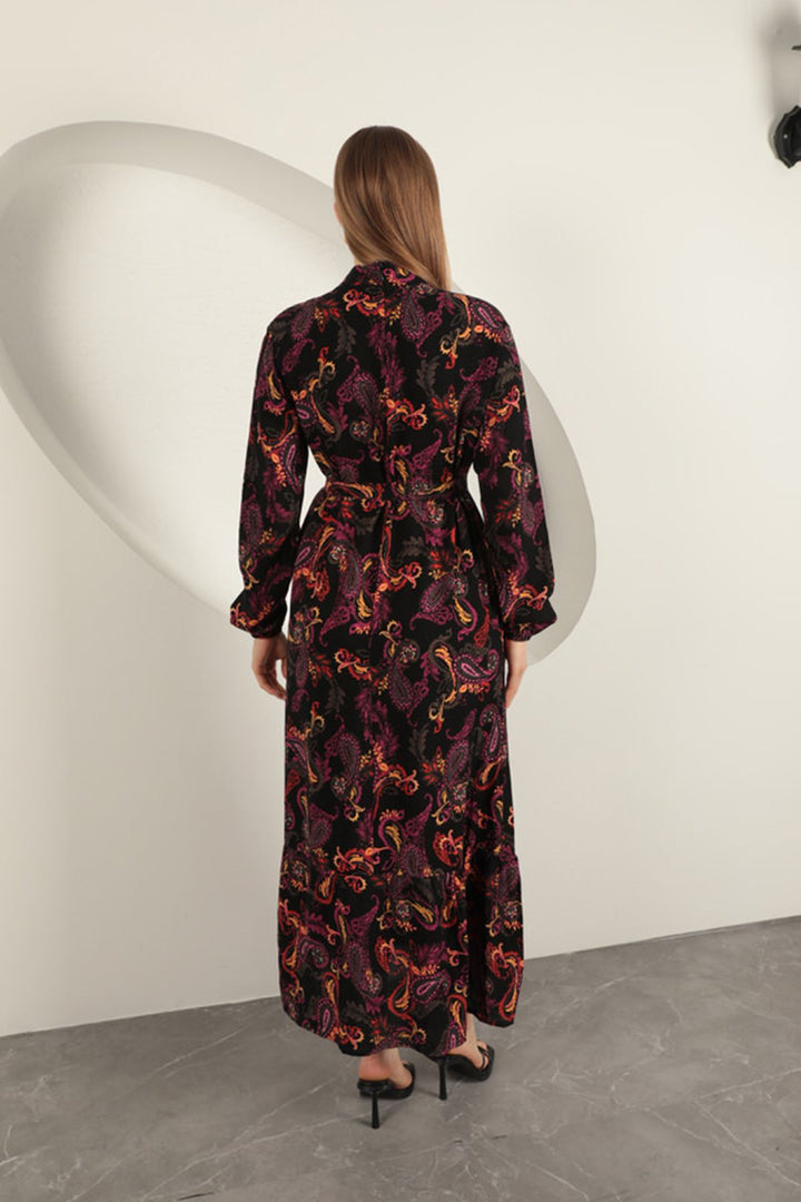 KKT Viscose Fabric Shawl Patterned Dress-Fuchsia - Glasgow