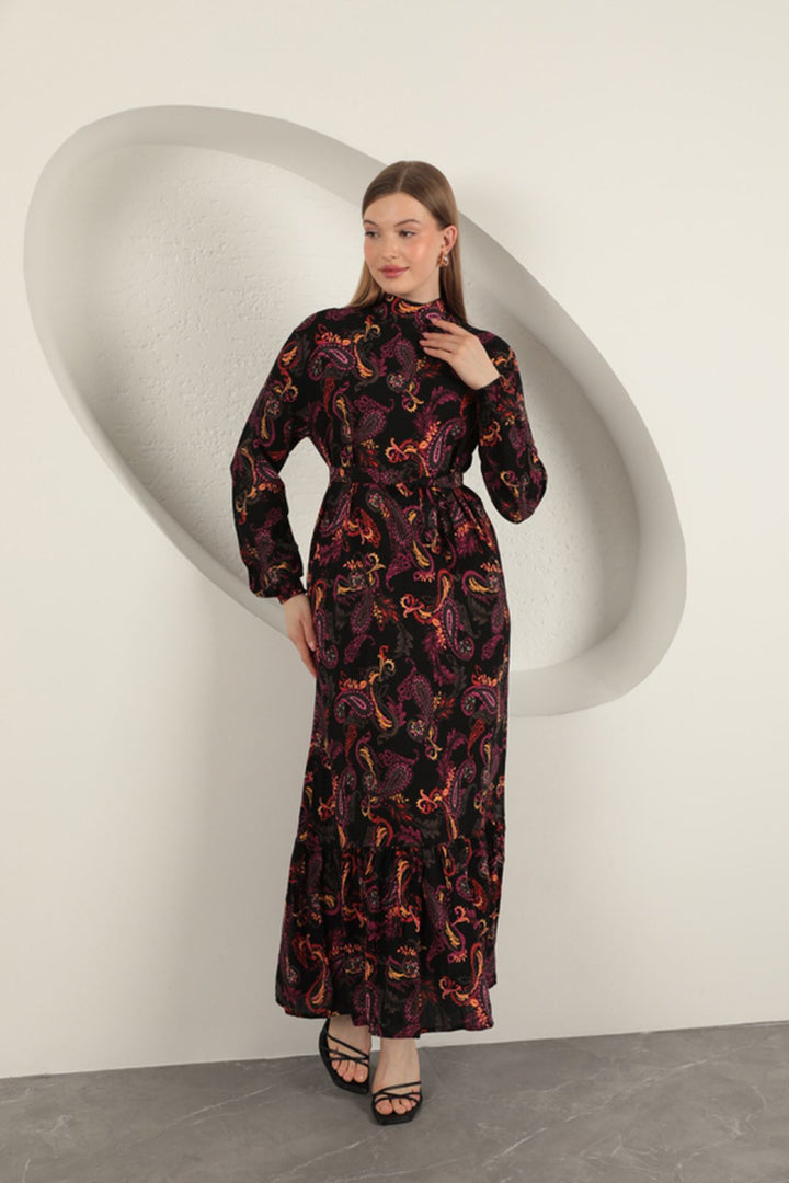 KKT Viscose Fabric Shawl Patterned Dress-Fuchsia - Glasgow