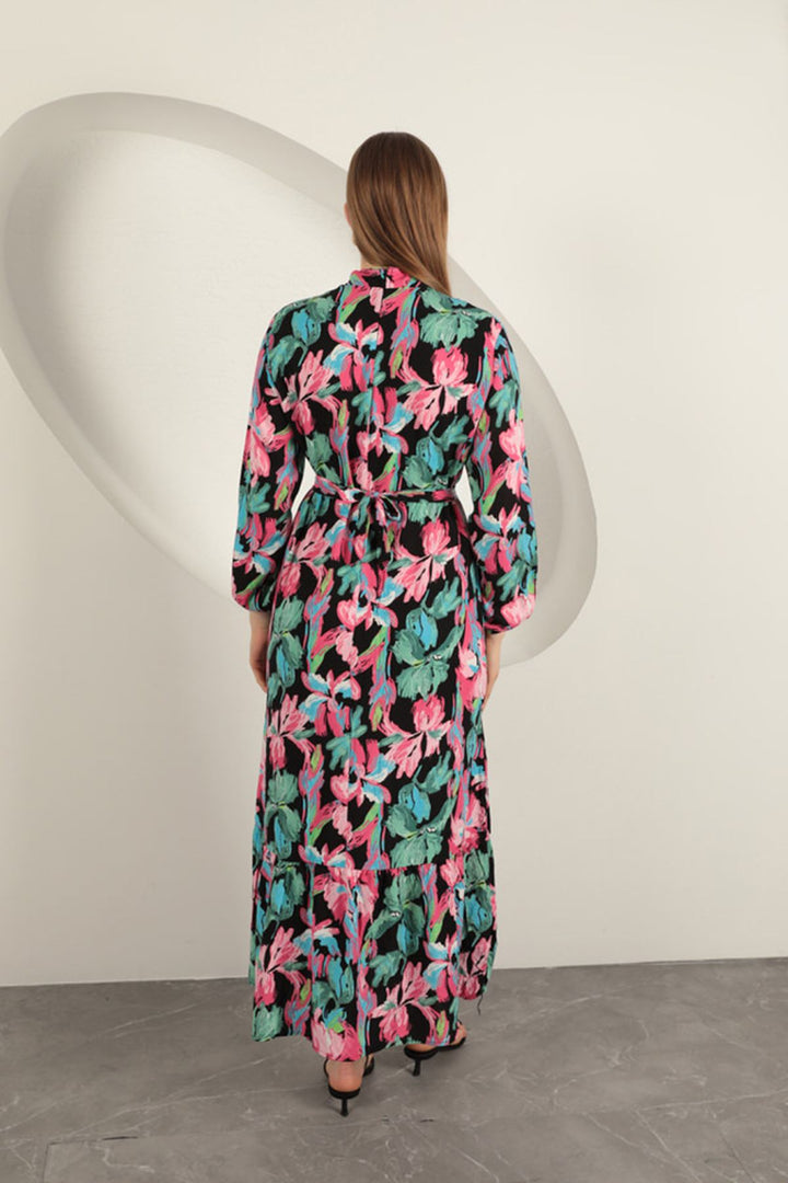 KKT Viscose Fabric Patterned Dress-Fuchsia - Rochester