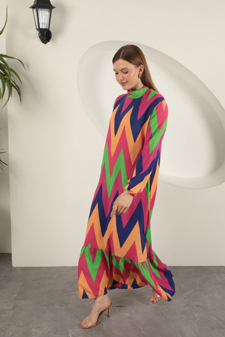 KKT Viscose Fabric Dress-Green - San Leandro