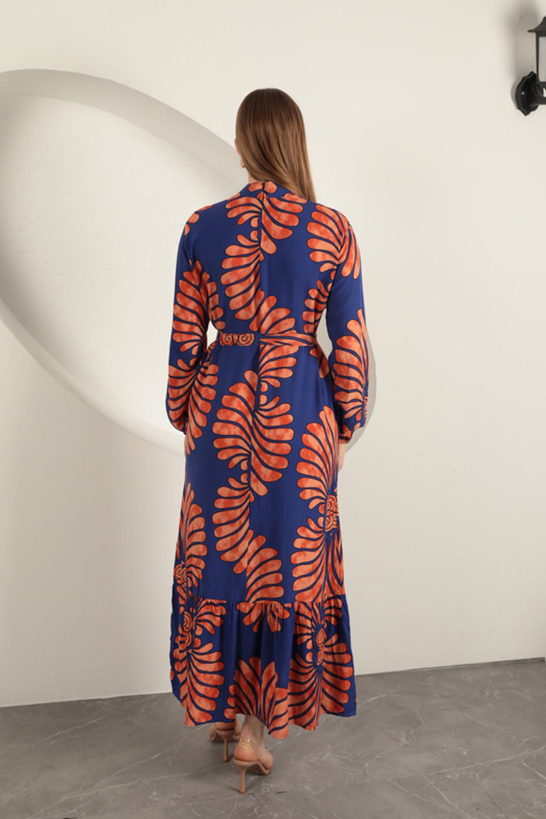 KKT Viscose Fabric Elastic Sleeve Dress-Purple - Florence