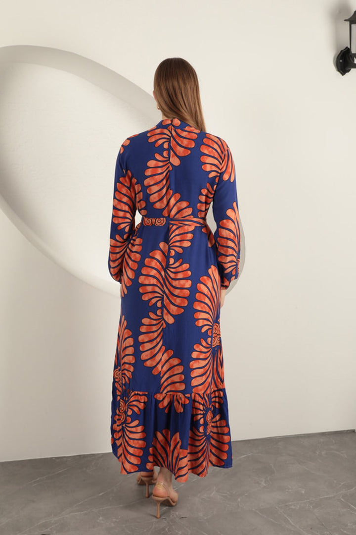 KKT Viscose Fabric Elastic Sleeve Dress-Purple - Florence