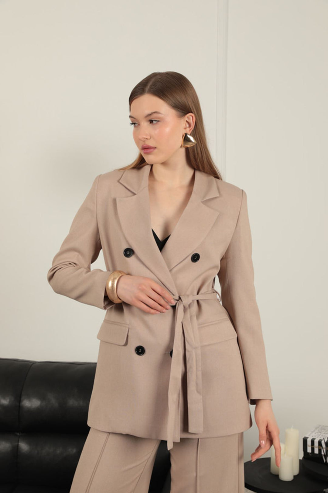 KKT Polyviscon Fabric Women's Suit-Stone - Puyallup