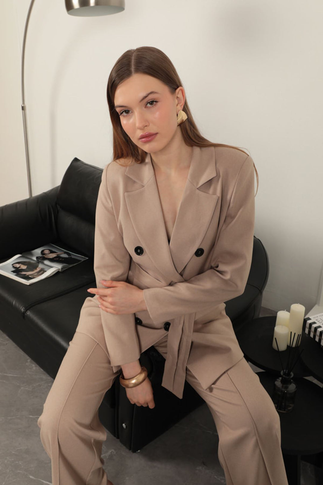 KKT Polyviscon Fabric Women's Suit-Stone - Puyallup