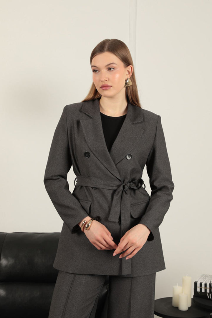 KKT Polyviscon Fabric Women's Suit-Anthracite - Assen