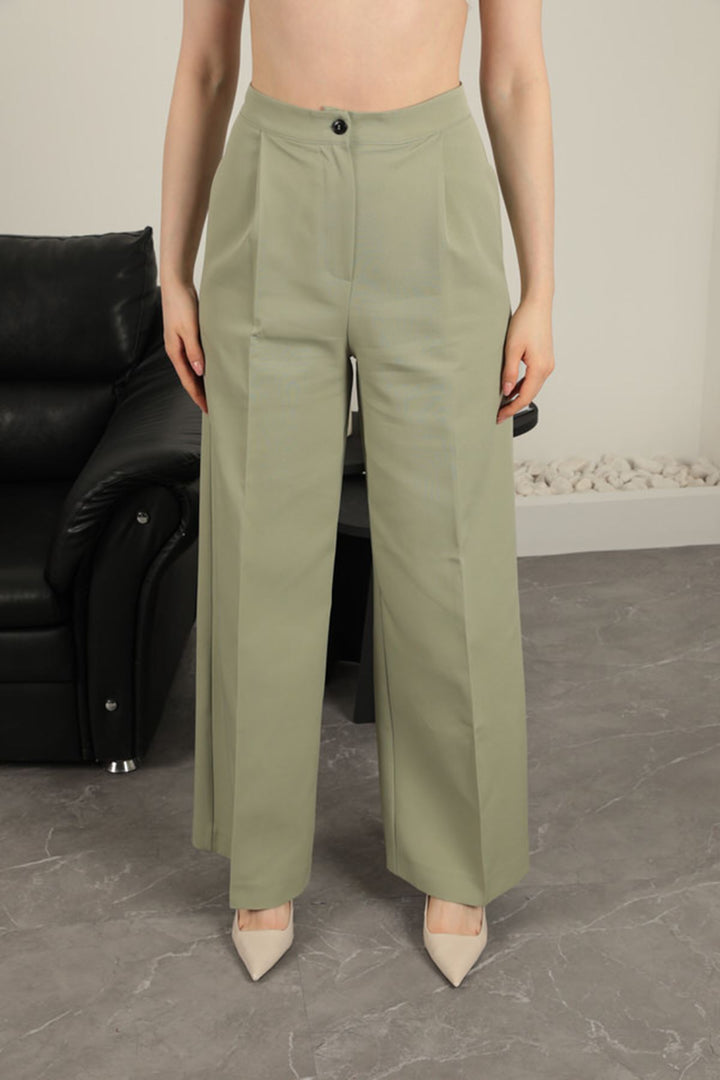 KKT Atlas Fabric Women's Palazzo Trousers-Çağla - Cagnes-sur-Mer