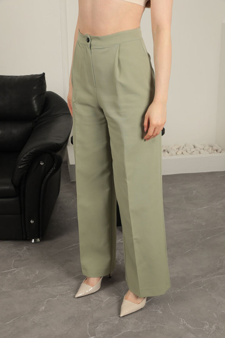KKT Atlas Fabric Women's Palazzo Trousers-Çağla - Cagnes-sur-Mer