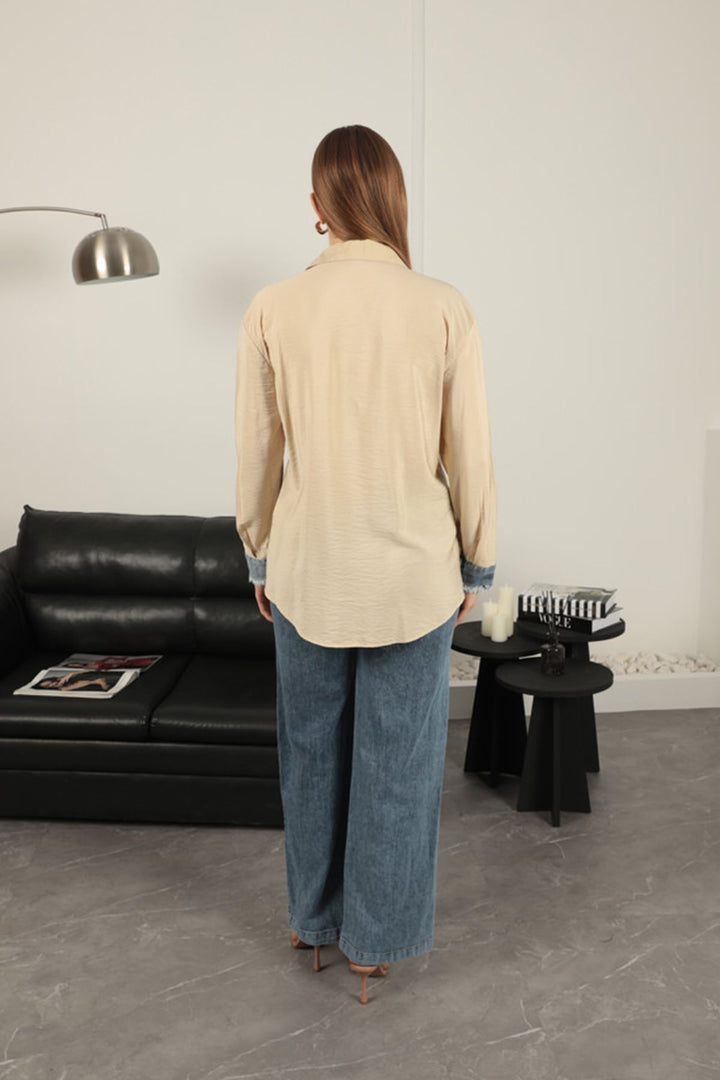KKT Garnished Pocket Witty Beige Women's Suit - Svyetlahorsk