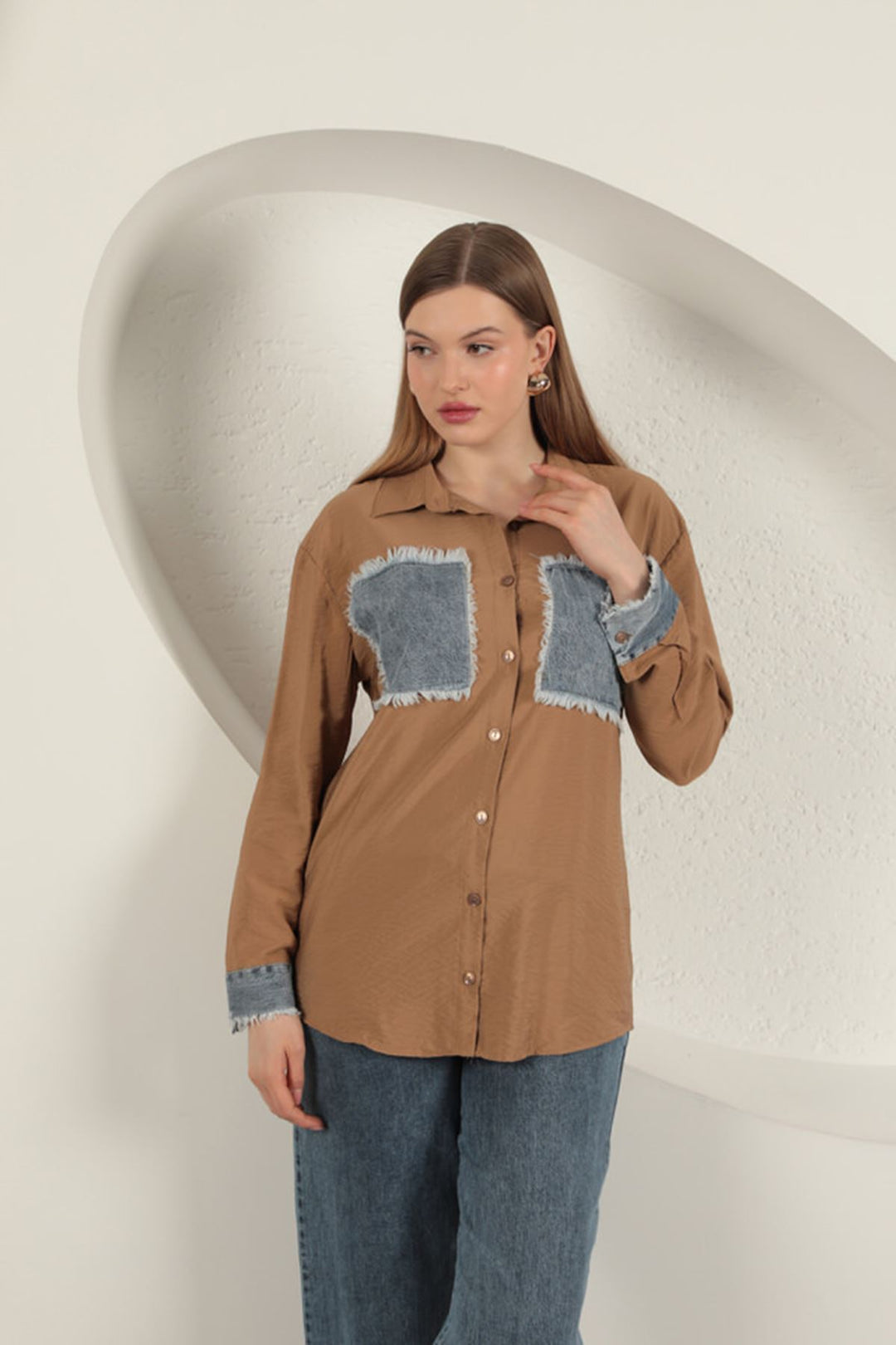 KKT Garnished Pocket Witty Tan Women's Suit - Cosamaloapan