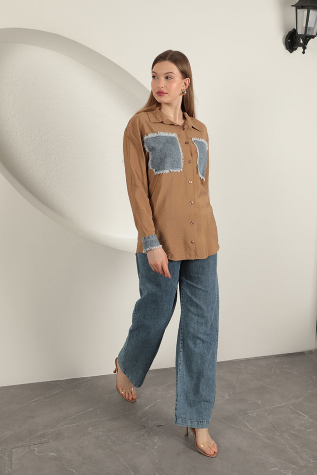 KKT Garnished Pocket Witty Tan Women's Suit - Cosamaloapan