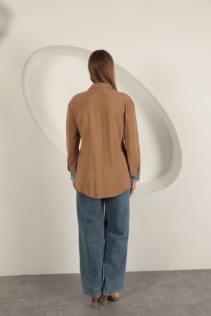 KKT Garnished Pocket Witty Tan Women's Suit - Cosamaloapan