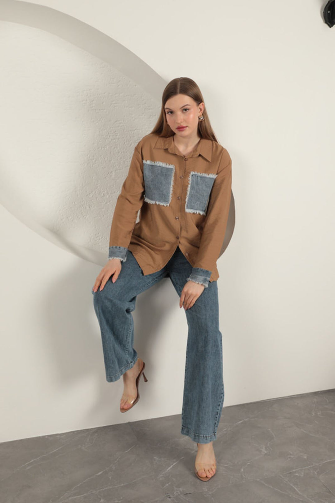 KKT Garnished Pocket Witty Tan Women's Suit - Cosamaloapan