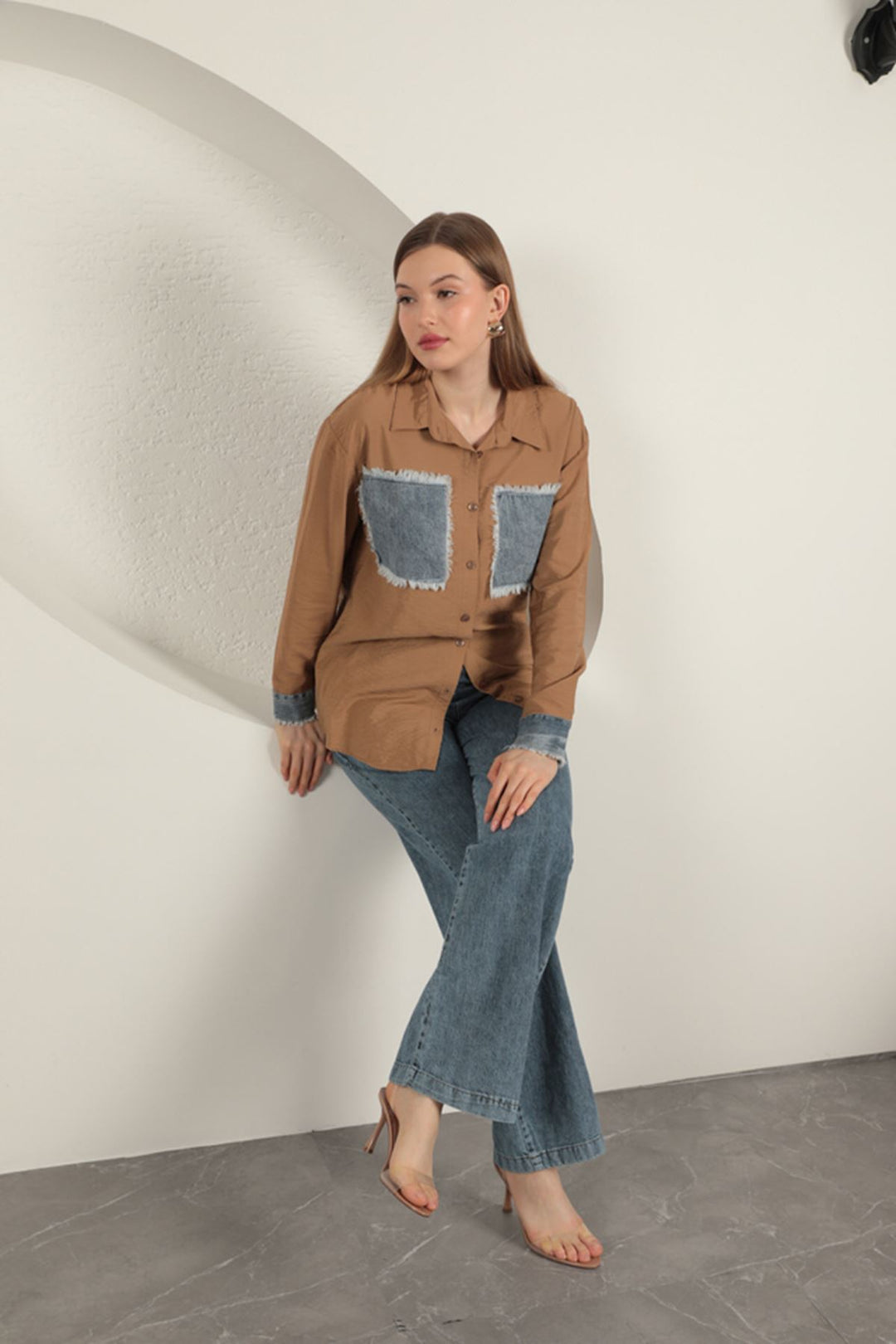 KKT Garnished Pocket Witty Tan Women's Suit - Cosamaloapan