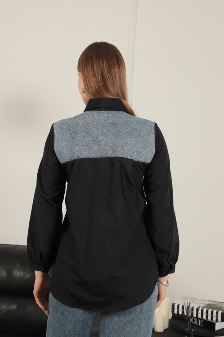 KKT Poplin Fabric Black Women's Shirt - Boston