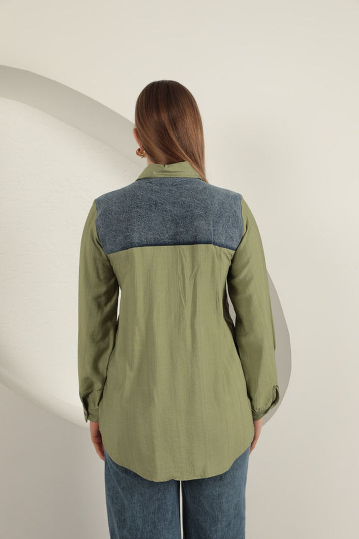 KKT Poplin Fabric Khaki Women's Shirt - Fafe
