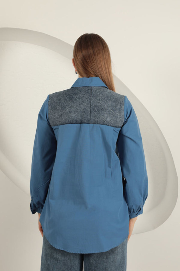 KKT Poplin Fabric Indigo Women's Shirt - Mislata