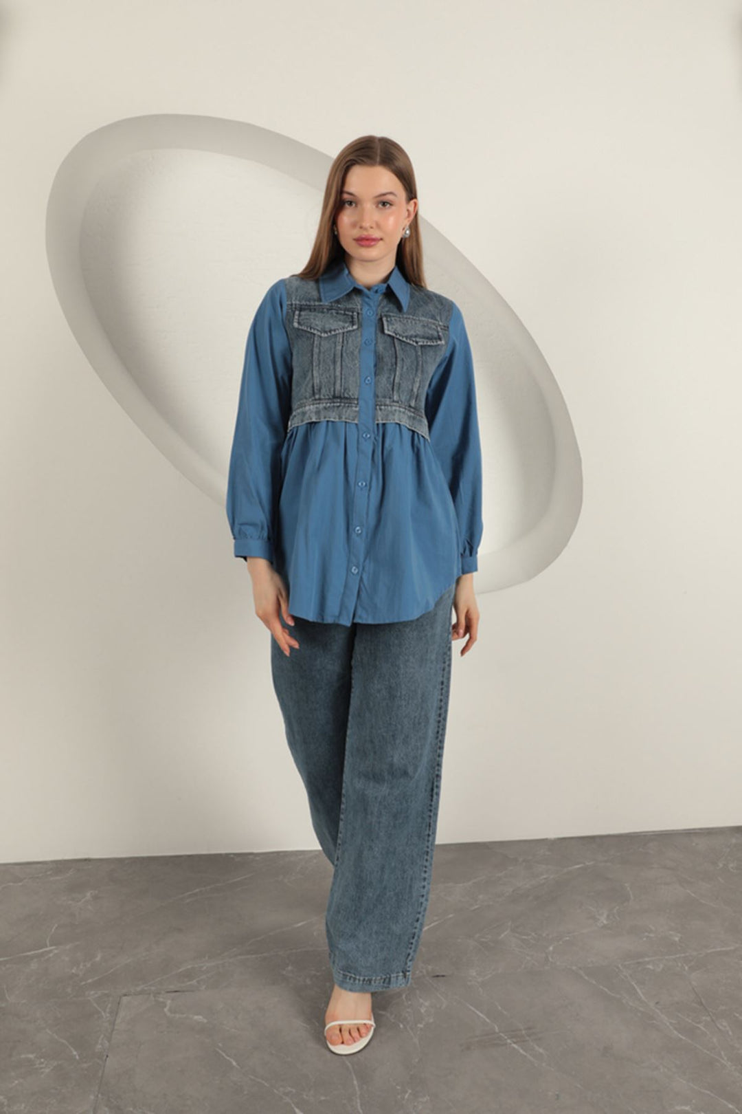 KKT Poplin Fabric Indigo Women's Shirt - Mislata