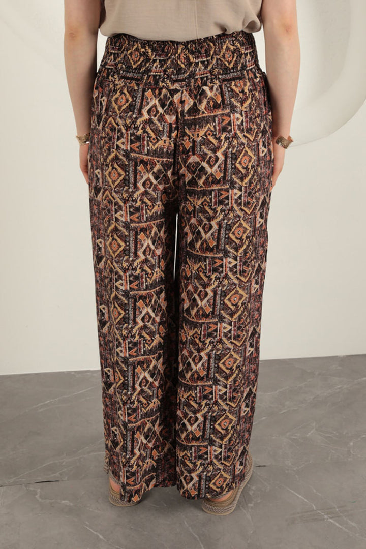 KKT Viscose Fabric Patterned Trousers-Beige - Aalst