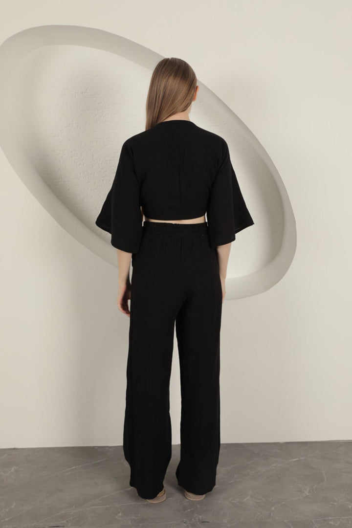KKT Wide Leg Women's Trousers-Black - Matosinhos