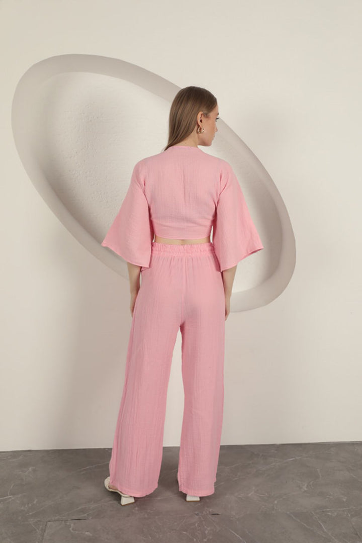KKT Women's Wide Leg Trousers-Pink - Sparks