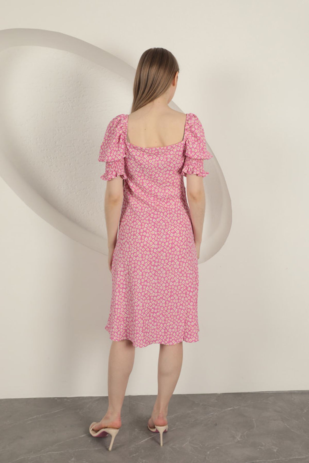 KKT Crepe Sleeve Gipel Dress-Fuchsia - Ourense